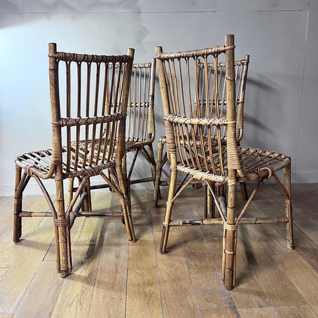 Vintage Italian Bamboo Chairs from Gino & Giada, Set of 2 For Sale - Image 10 of 11
