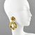 Saffron Black and Gold Acrylic Resin Jeweled Dangle Clip Earrings For Sale - Image 8 of 8