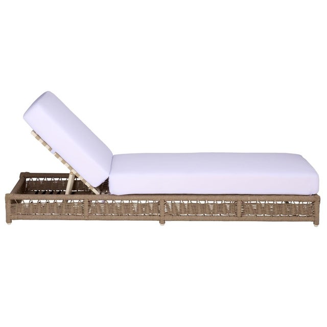 Callan Chaise Lounge, Heather Tan/White For Sale - Image 11 of 12