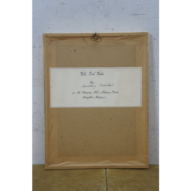 Thai Black Lacquer Lai Rot Nam Goddess of the Sea Gilded Panel 11" For Sale - Image 10 of 10