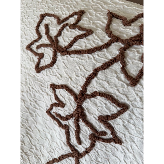 Textile Vintage Chenille Bedspread Double/Queen For Sale - Image 7 of 7