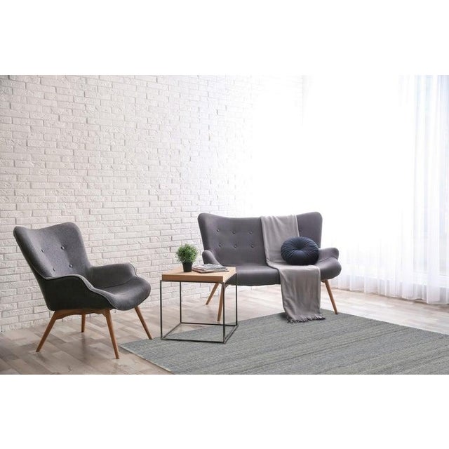 3x5 Gray Handwoven Wool Viscose Subtle Linear Texture Geometric Carpet Rug For Sale In New York - Image 6 of 12