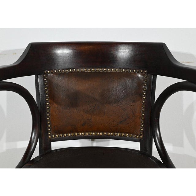 Brown Swivel Desk Chair in Tinted Beech, 1940s For Sale - Image 8 of 17