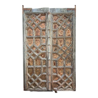 Antique Old Indian Wood & Iron Doors For Sale