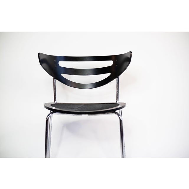 Modern Vintage Chair with Chrome Frame and Curved Backrest, 1990s For Sale - Image 3 of 6