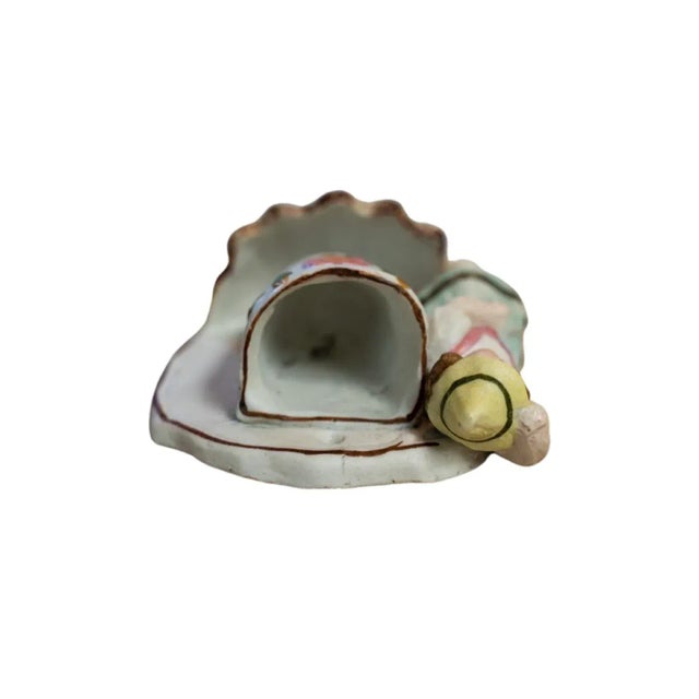 Late 19th Century Hanging Painted Bisque Porcelain Match Striker / Holder For Sale - Image 6 of 9