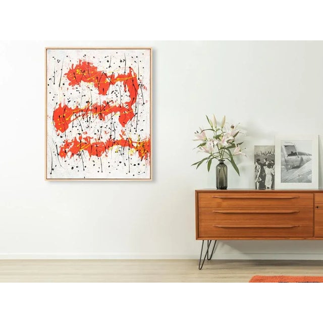 Mid-Century Modern Abstract Composition I, Oil & Acrylic on Canvas For Sale - Image 3 of 11