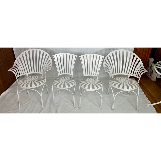 Francois Carre Art Deco Patio Table and Chairs 5 Piece Set Chairish