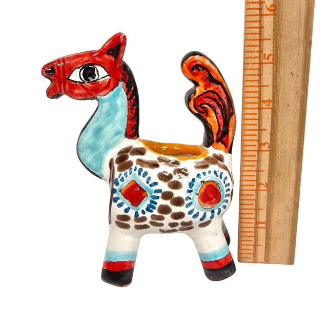 Vintage De Simone Italian Ceramic Horse Figurine Planter - Mid Century Pottery For Sale - Image 11 of 12