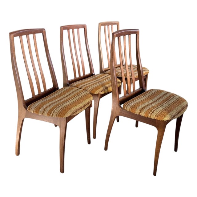Mid-Century High Back Teak Dining Chairs from Nathan, 1970s, Set of 4 For Sale