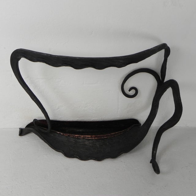 Art Nouveau Umbrella Stand in Steel and Copper, 1920s For Sale - Image 4 of 18