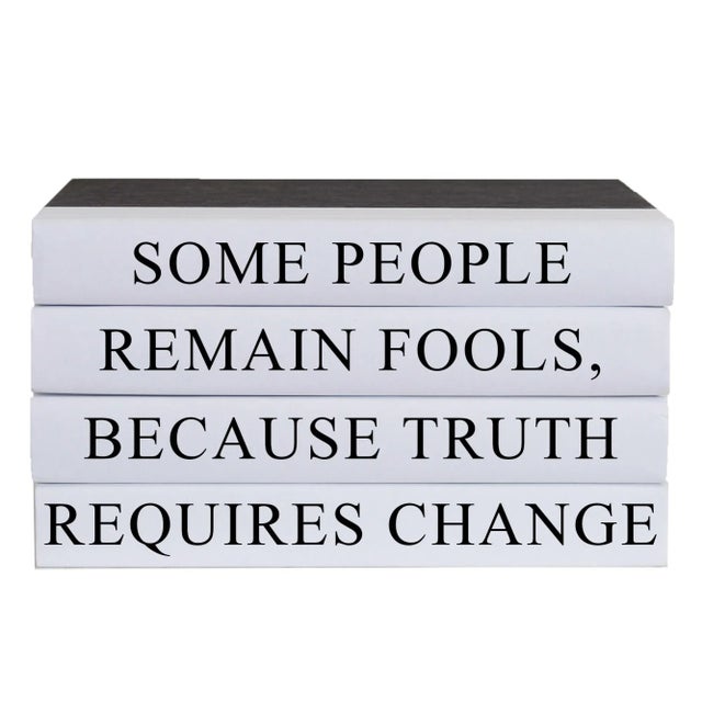 Modern Decorative Books - Quote Book Stack - "Truth Requires Change" For Sale - Image 3 of 3