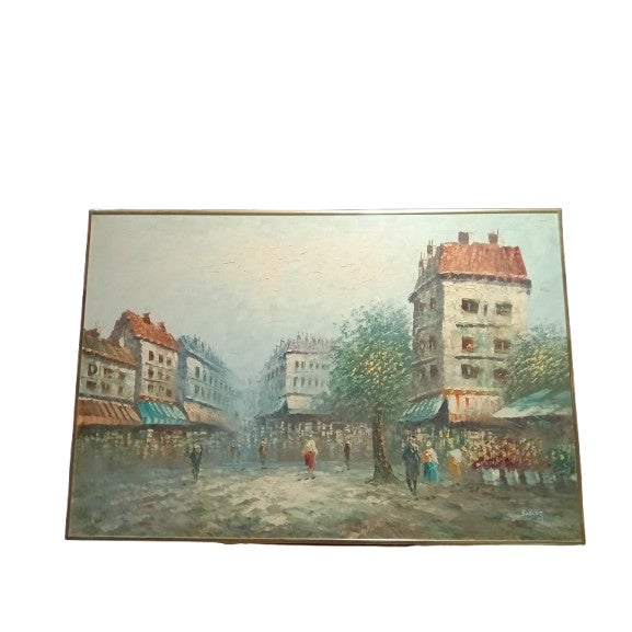 1950s Caroline Burnett Impressionist Paris Cityscape Painting For Sale