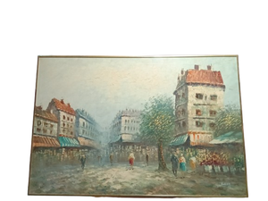 1950s Caroline Burnett Impressionist Paris Cityscape Painting