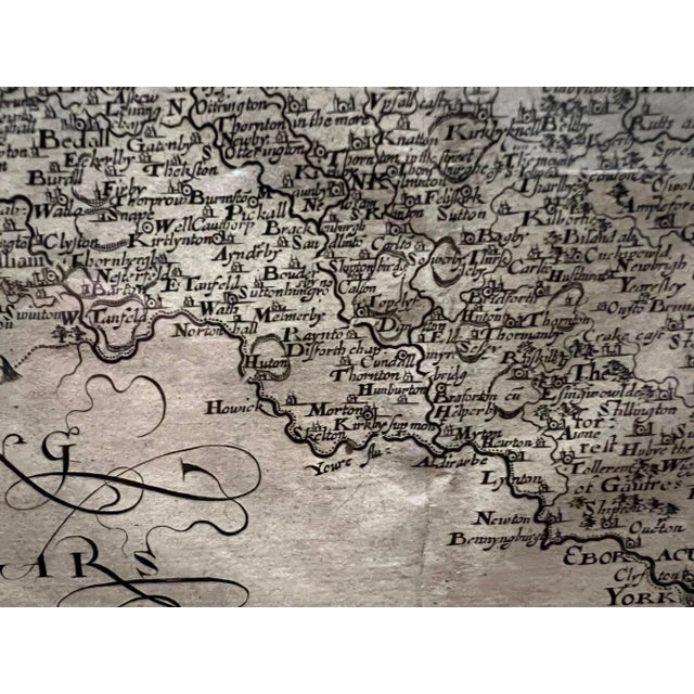 1607 Britannia, William Camden Antique Map - First Published Map of the North Riding, England - Printed 1607 For Sale - Image 10 of 11