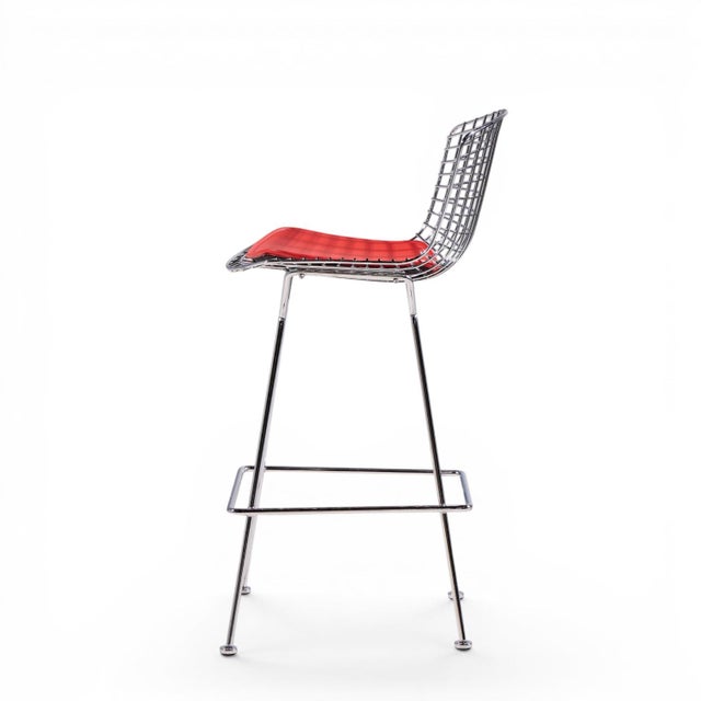 Metal Harry Bertoia for Knoll Mid Century Chrome Bar Stools - Pair For Sale - Image 7 of 15