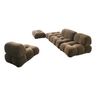 Modular Camaleonda Armchairs and Ottoman in Brown Corduroy by Mario Bellini for C&B Italia, 1970s, Set of 5 For Sale