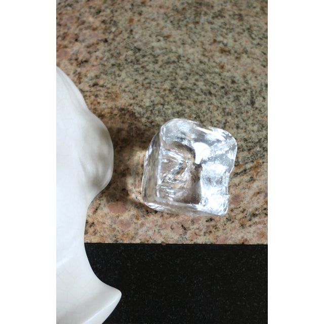 Glass Erik Hoglund for Kosta Boda Small Glass Face Sculpture For Sale - Image 7 of 8