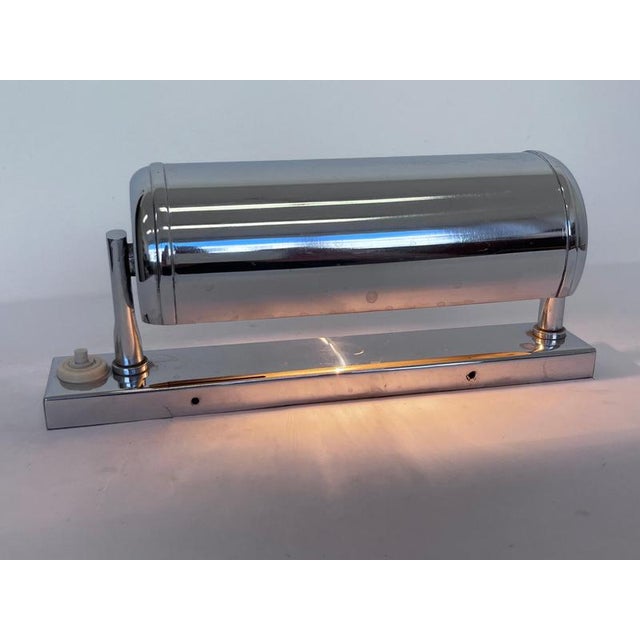 Bauhaus Bauhaus Adjustable Chrome Wall Lamp, Former Czechoslovakia, 1930s For Sale - Image 3 of 8