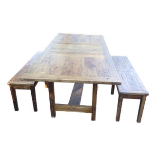 1800's Farm Table / Chestnut Large For Sale