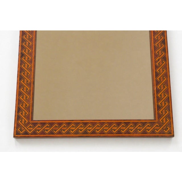 Rectangular Brown Marquetry Mirror by Pio Zanotti, Italy, 20th Century For Sale - Image 5 of 16