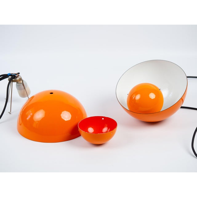 Vintage FlowerPot Pendant Lamps by Verner Panton for Louis Poulsen, Set of 2 For Sale - Image 5 of 9