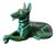 Mid-Century Emerald Green Ceramic German Shepherd Sculpture by Saint Clément ​​France, 1950s-1960s For Sale