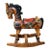 Vintage Southeast Asian Hand-Carved Painted Wood Rocking Horse Sculpture For Sale