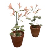 Pair of Artisan Flowers For Sale
