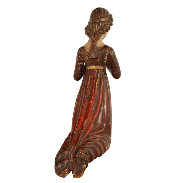 15th Century & Earlier Antique Italian 15th Century Carved Wood Hand-Painted Madonna Statue Vecchietta 1460 For Sale - Image 5 of 18