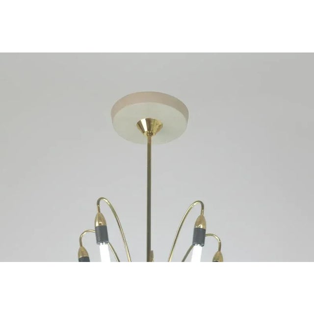 Neon and Brass Lamp, Germany, 1950s For Sale - Image 5 of 6