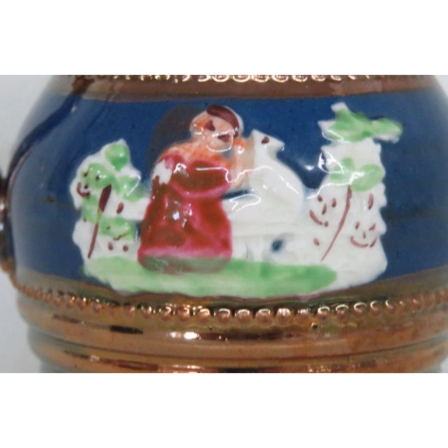 Staffordshire England Ceramic Copper Luster Small Pitcher Creamer For Sale - Image 10 of 12