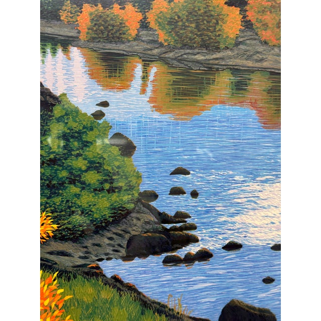 Blue Gordon Mortensen Tonto Creek II Woodblock Print, Signed For Sale - Image 8 of 12