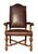 French 18th C Style French Mahogany Brown Leather Arm Chair For Sale - Image 3 of 5