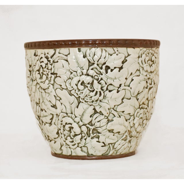Brown Ceramic Flower Pot from Eichwald Ceramic, 1890s For Sale - Image 8 of 8