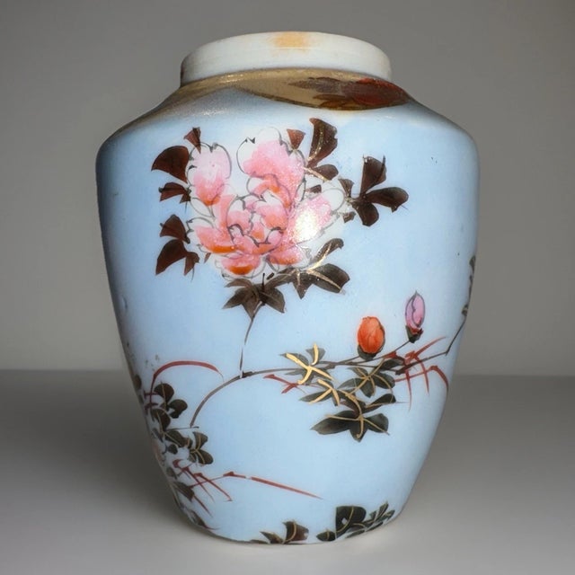 This listing is for an antique blue Satsuma Japanese porcelain vase or jar. It has ornately detailed hand painted scenes...