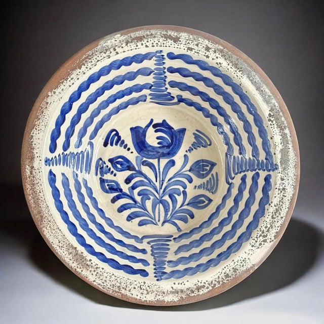 Blue Large Spanish Fajalauza Ceramic Bowl from Lebrillo For Sale - Image 8 of 8