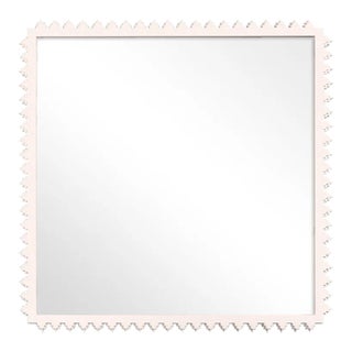 Fleur Home Carnival Muses Square Mirror in Frosted Petal, 24.5x24.5 For Sale