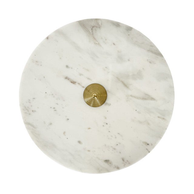 Worlds Away Matthew Izzo Home Pasha Conical Brass and Marble Side Table For Sale - Image 4 of 8