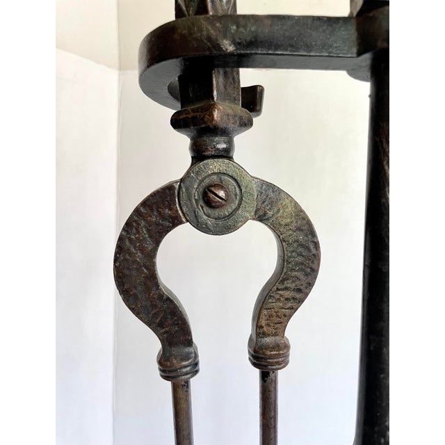Antique Bradley & Hubbard Mfg. Hammered Iron Fireplace Tool Set Chairish
