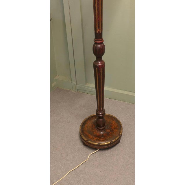 Art Deco Scumble and Gilt Finish Turned Standard Lamp, 1930 For Sale - Image 4 of 8