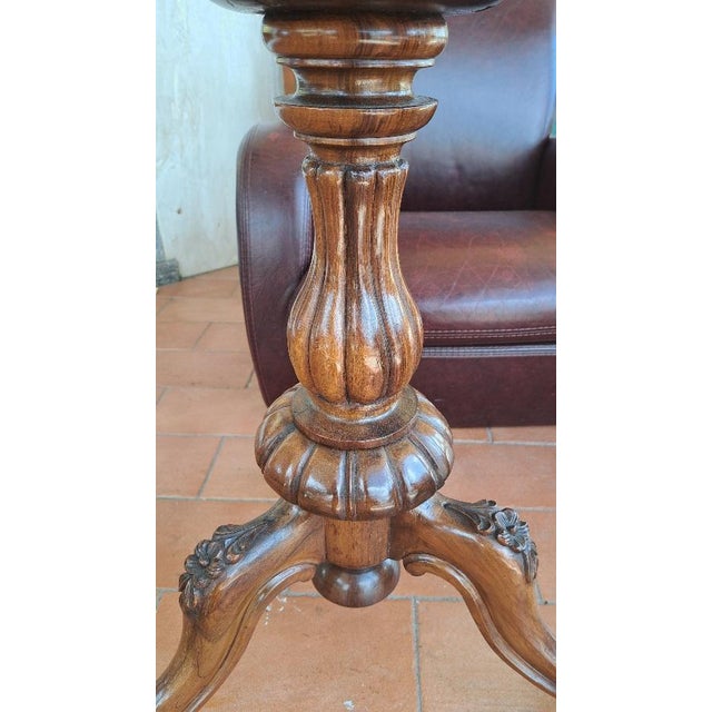 Victorian Coffee Table with Column Base, 1800s For Sale - Image 3 of 8