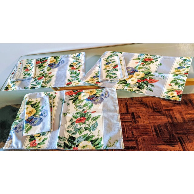 2010s Contemporary Laura Ashley Style 3 Sets Table Mats and Napkins For Sale - Image 5 of 5