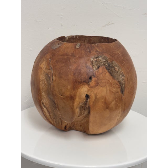 2020s Sculptural Burl Wood Vessel Bowl For Sale - Image 5 of 12