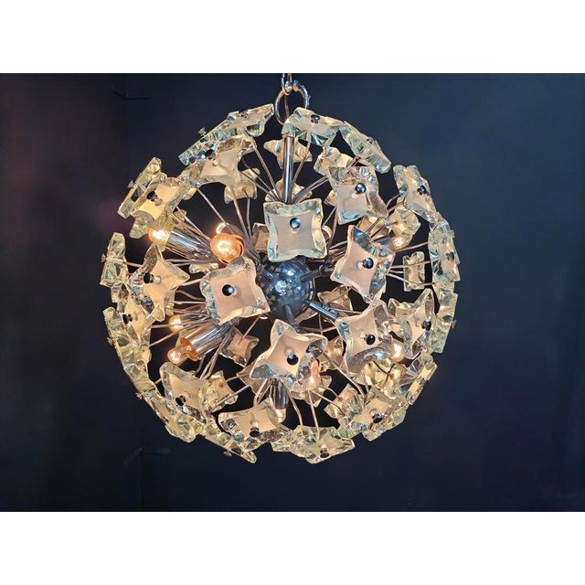 1970s Mid-Century Glass Sputnik Chandelier, 1970s For Sale - Image 5 of 12