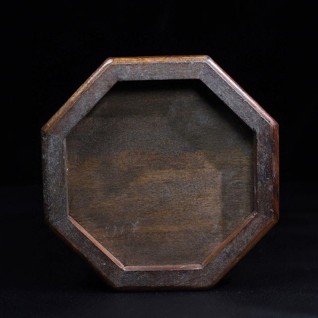Vintage Chinese Huali Rosewood Brush Pot | Octagonal Carved Eight Immortals Motif For Sale - Image 10 of 10