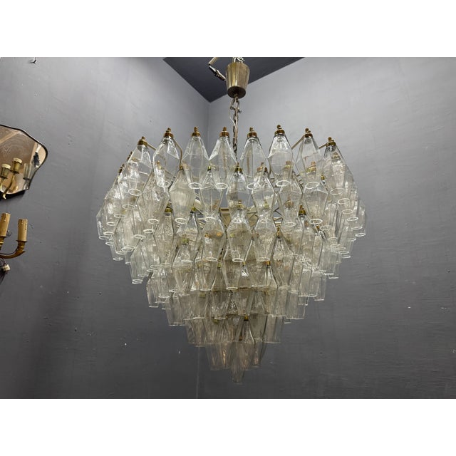 Large Murano Glass Poliedri Chandelier, Italy, 1970s For Sale - Image 15 of 18