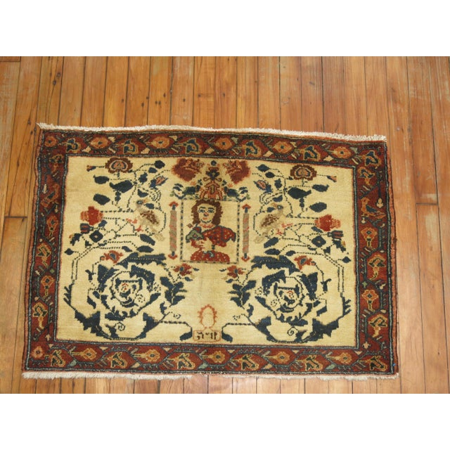 Early 20th Century Persian Pictorial Rug with Hebrew Inscription For Sale In New York - Image 6 of 6