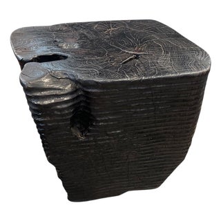 Andrianna Shamaris Magnificent Teak Wood Side Table or Pedestal For Sale