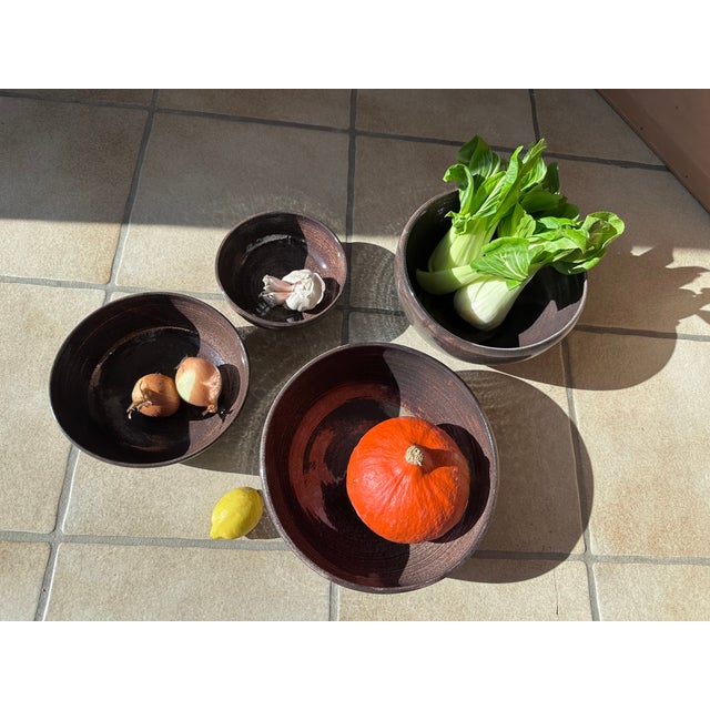 Beige Handmade Studio Ceramic Bowls from Serocka, Germany, 1970s, Set of 4 For Sale - Image 8 of 11
